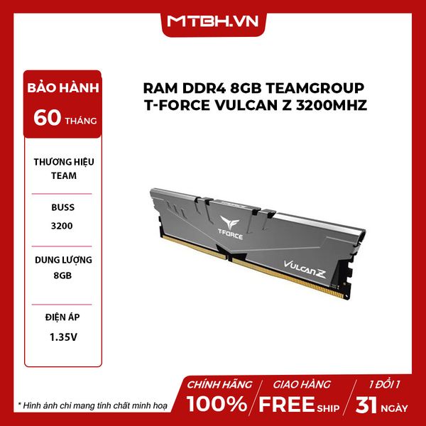 RAM DDR4 8GB TEAMGROUP T-Force Vulcan Z 3200Mhz