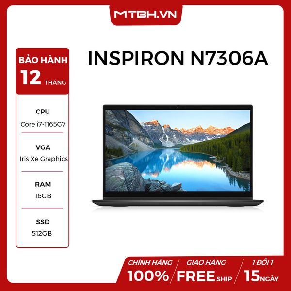 LAPTOP DELL INSPIRON 7306 (N7306A) Core i7-1165G7 | 16GB RAM | 512GB SSD | 13.3'' UHD IPS Touch | Intel Iris Xe Graphics | WIN 10 | VSC