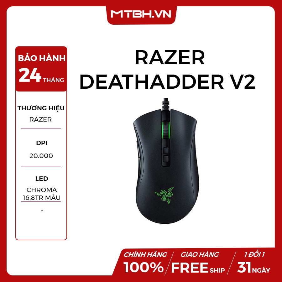 Chuột Chơi Game Razer DeathAdder V2 Chính Hãng 100% –
