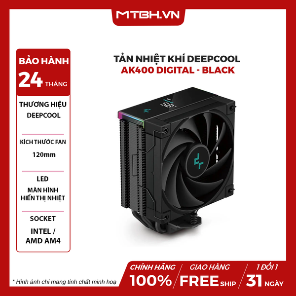 BỘ TẢN NHIỆT KHÍ DEEPCOOL AK400 DIGITAL - BLACK