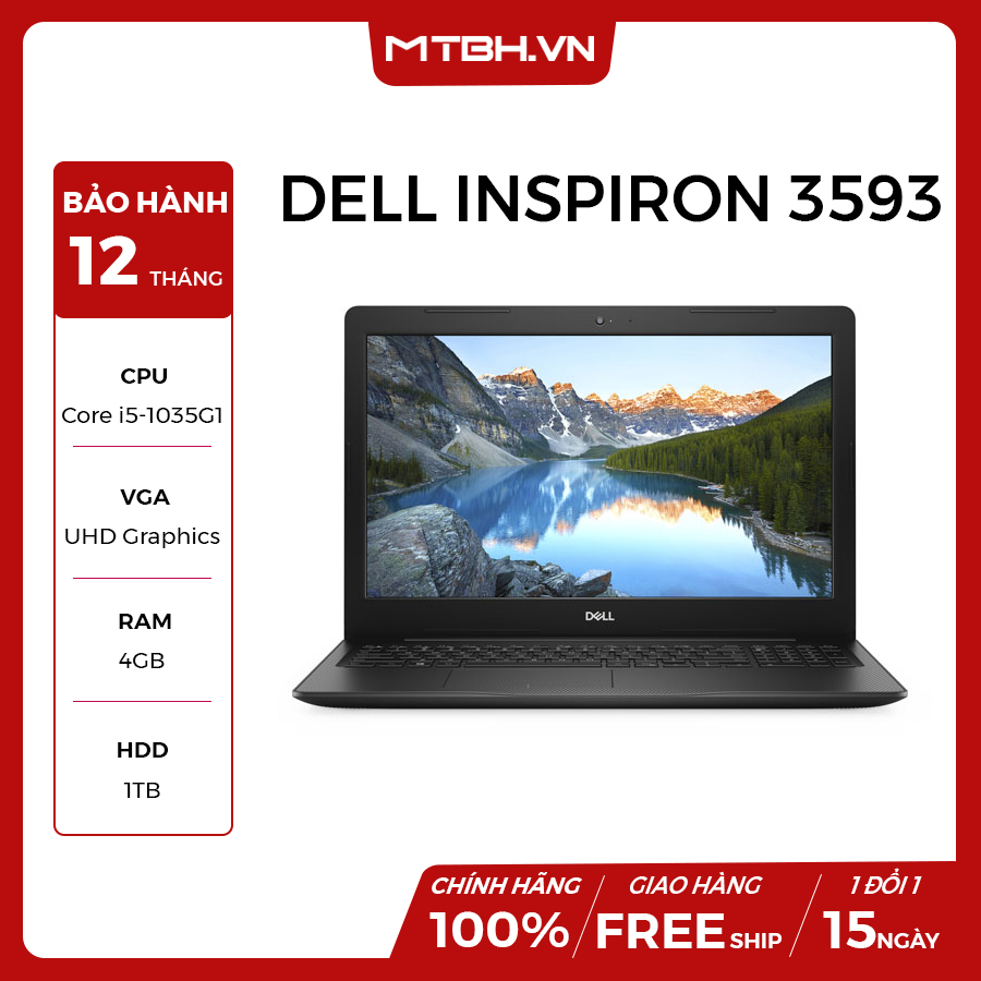 LAPTOP DELL INSPIRON 3593 N3593B I5-1035G1 4GB RAM 1TB HDD