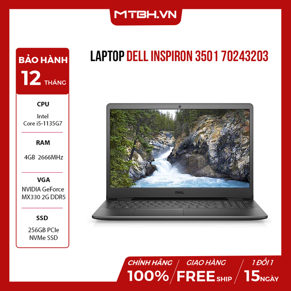 LAPTOP DELL INSPIRON 3501 70243203 CORE i5-1135G7 | 4GB RAM | 256GB SSD | MX330 2GB | 15.6