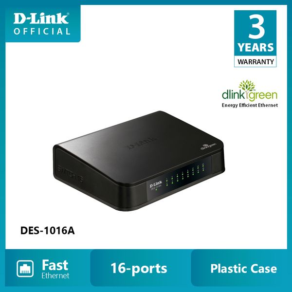 SWITCH D-LINK DES-1016A - TỐC ĐỘ 10/100MBPS - 16 PORT - VỎ NHỰA