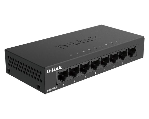 SWITCH GIGABIT D-LINK DGS-108GL - TỐC ĐỘ 10/100/1000MBPS - 8 PORT - VỎ KIM LOẠI