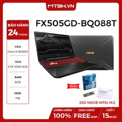 LAPTOP ASUS TUF GAMING FX505GD-BQ088T /i5-8300H/8GB DDR4/1TB HDD/Geforce GTX 1050 4GB/15.6 FHD/WIN10/BLACK PATTERN PLASTIC NEW BH 24T