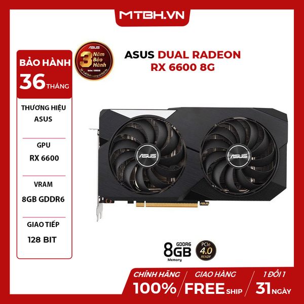 VGA ASUS DUAL RADEON RX 6600 8G