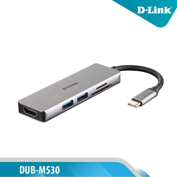 BỘ CHUYỂN ĐỔI 5 IN 1 D-LINK DUB-M530 - TYPE C RA SD/MICROSD CARD READER | USB 3.0 | HDMI
