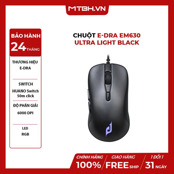 Chuột E-DRA EM630 Ultra Light Black