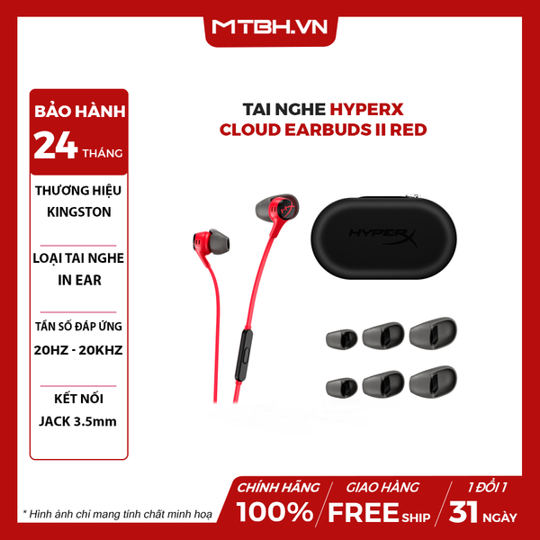 Tai Nghe HyperX Cloud Earbuds II Red