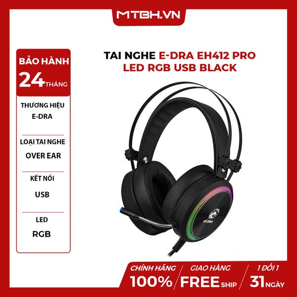 Tai nghe E-Dra EH412 Pro Led RGB USB BLACK