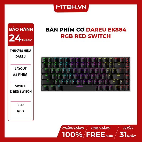 BÀN PHÍM CƠ DAREU EK884 RGB RED SWITCH
