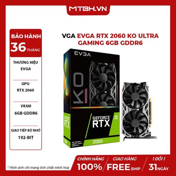 VGA EVGA RTX 2060 KO ULTRA GAMING 6GB GDDR6