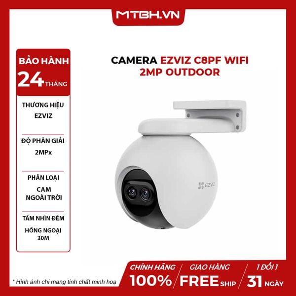 CAMERA WIFI EZVIZ C8PF 2MP OUTDOOR XOAY ỐNG KÍNH KÉP ZOOM 8X