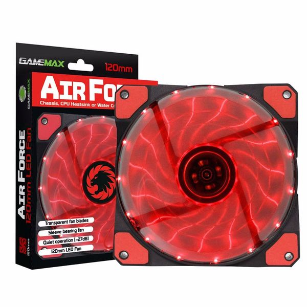 FAN CASE GAMEMAX AIR FORCE GMX-AF12R 15 BÓNG LED RED