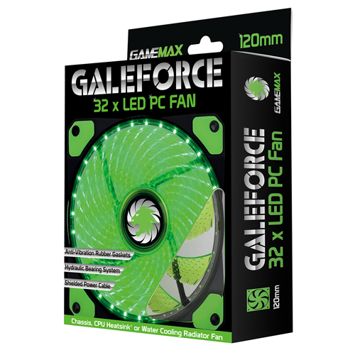 FAN CASE GAMEMAX GALEFORCE GMX-GF12G 32 BÓNG LED GREEN