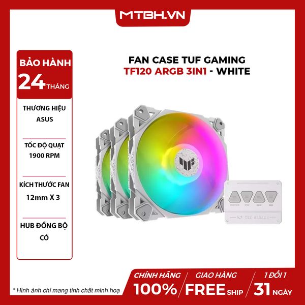 BỘ FAN CASE ASUS TUF GAMING TF120 ARGB 3IN1 - WHITE