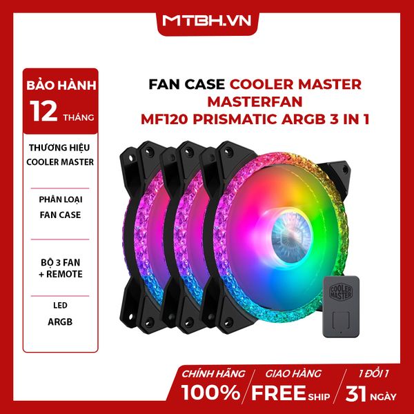 FAN CASE COOLER MASTER MASTERFAN MF120 PRISMATIC ARGB 3 IN 1