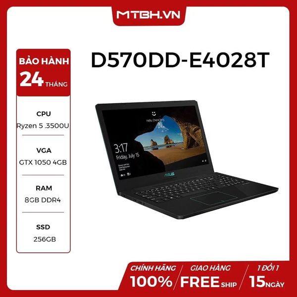 LAPTOP ASUS D570DD-E4028T RYZEN 5-3500U/8G/256GB SSD/GF GTX 1050 4G/15.6''FHD/Win 10