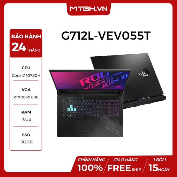 LAPTOP ASUS ROG STRIX G G17 G712L-VEV055T GEFORCE RTX 2060 6GB INTEL CORE I7 10750H 16GB 512GB 17.3″ 144HZ IPS 4-ZONE RGB WIN 10 DGW