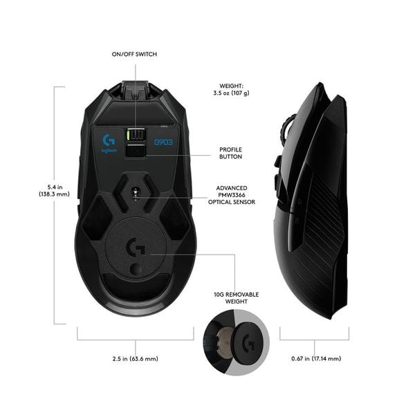 CHUỘT LOGITECH G903 HERO LIGHTSPEED Wireless