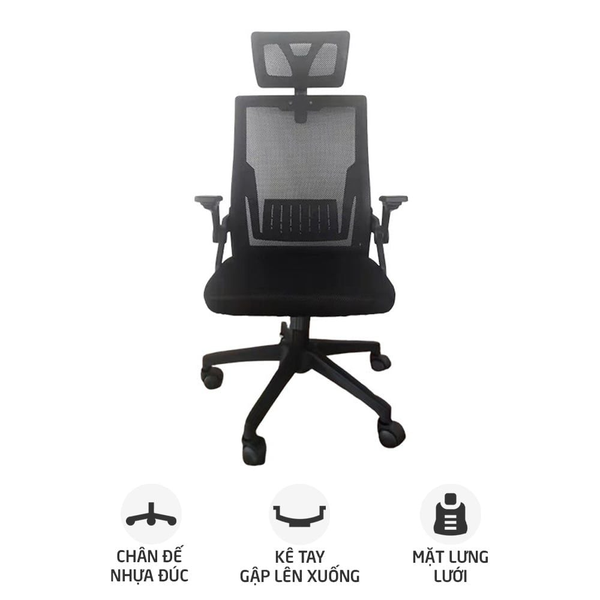 Ghế TMS04 Ergonomic Công Thái Học Black