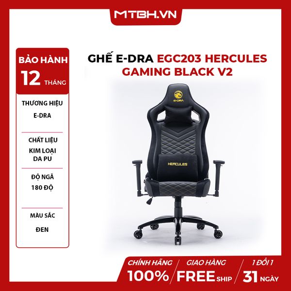 GHẾ E-DRA EGC203 HERCULES GAMING BLACK