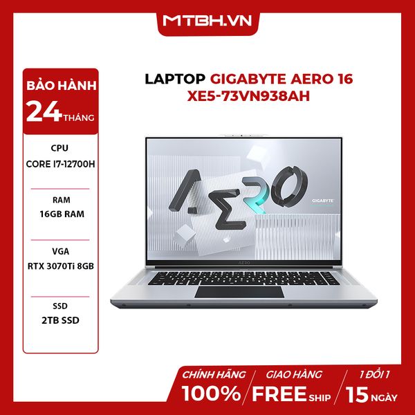 LAPTOP GIGABYTE AERO 16 XE5-73VN938AH CORE I7-12700H | RTX 3070Ti 8GB | 16GB RAM | 2TB SSD | 15.6