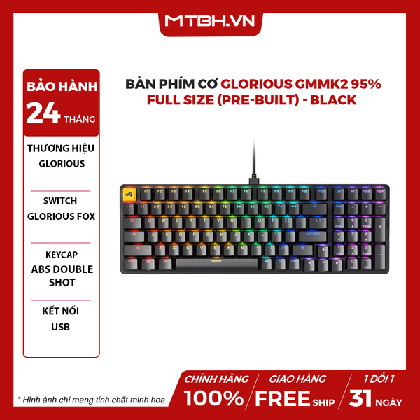 Bàn Phím Cơ Glorious GMMK2 95% Full Size (Pre-Built) - Black (GLO-GMMK2-96-FOX-B)