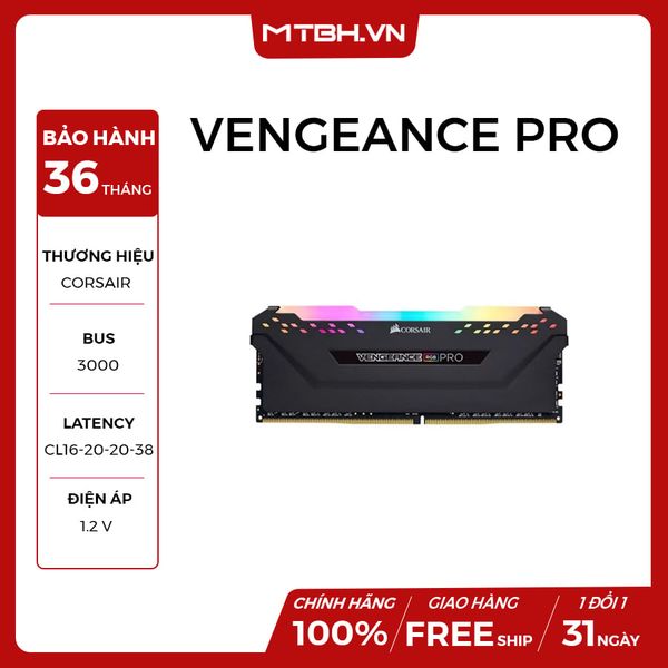 RAM DDR4 8GB CORSAIR VENGEANCE PRO RGB BUSS 3000Mhz NEW