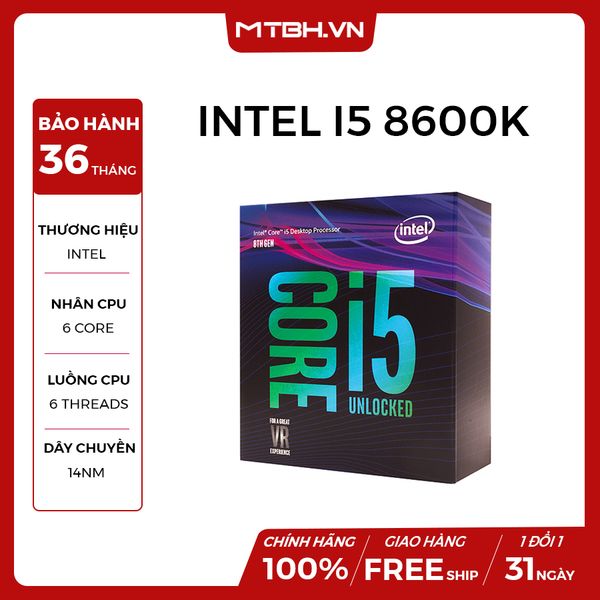 CPU CORE I5 8600K SK1151 V2 COFFEE LAKE NEW BOX