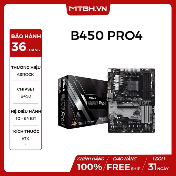 MAIN ASROCK B450 PRO4 NEW