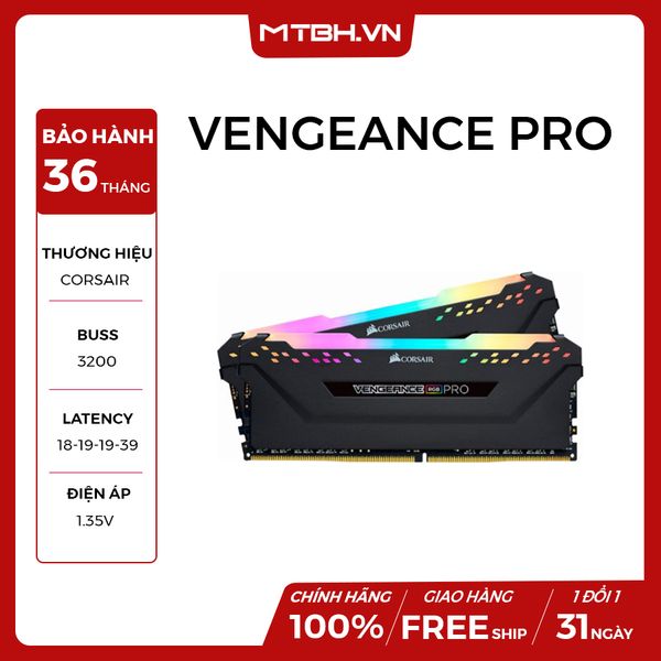 RAM DDR4 CORSAIR VENGEANCE PRO RGB 16GB (2x8) BUS 3200 C16