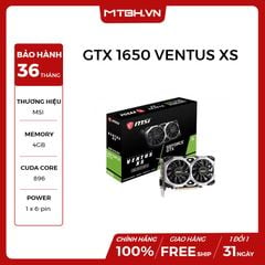 CARD MÀN HÌNH MSI GTX 1650 VENTUS XS 4G OC