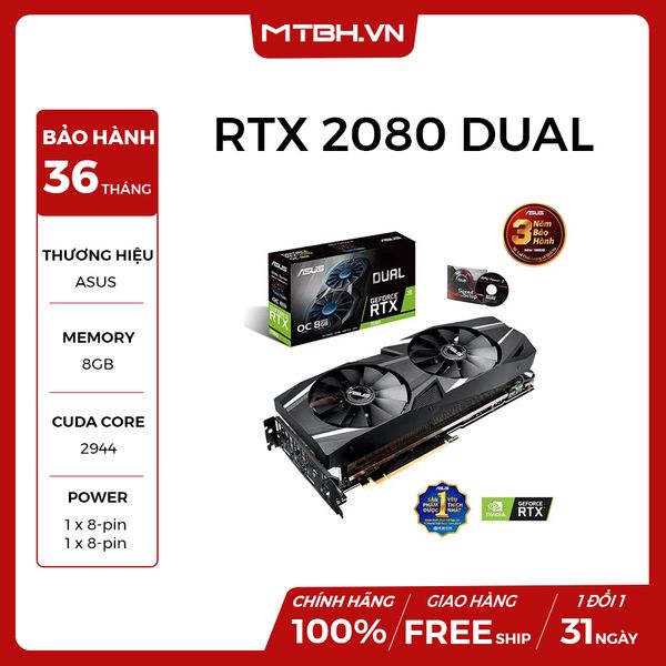VGA ASUS RTX 2080 8GB (DUAL-RTX2080-O8G)