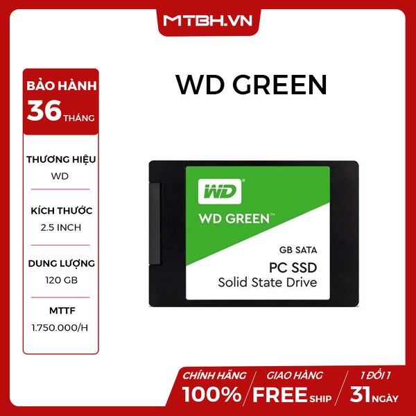 SSD WD 120GB GREEN (WDS120G2G0A) NEW