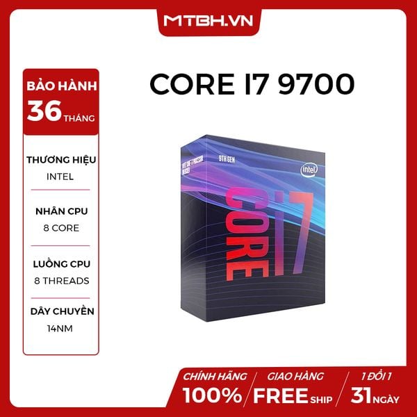 CPU CORE I7 9700 4.9Ghz (intel thế hệ 9) SK1151 NEW BOX CHÍNH HÃNG