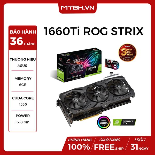 VGA ASUS GTX 1660 TI 6GB ROG STRIX GAMING O6G NEW