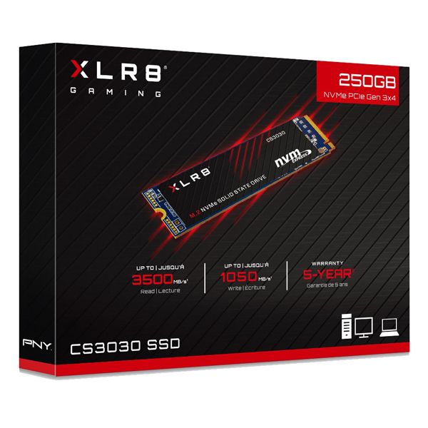 SSD PNY 250GB CS3030 Nvme GEN 3x4 (chuẩn M2-sata) NEW