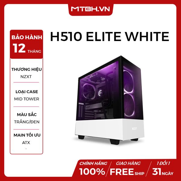 CASE NZXT H510 ELITE WHITE/BLACK