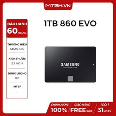 SSD SAMSUNG 1TB 860 EVO 2.5'' SATA III (MZ-76E1T0BW)