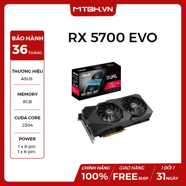 VGA ASUS DUAL RX 5700 EVO OC 8GB RADEON