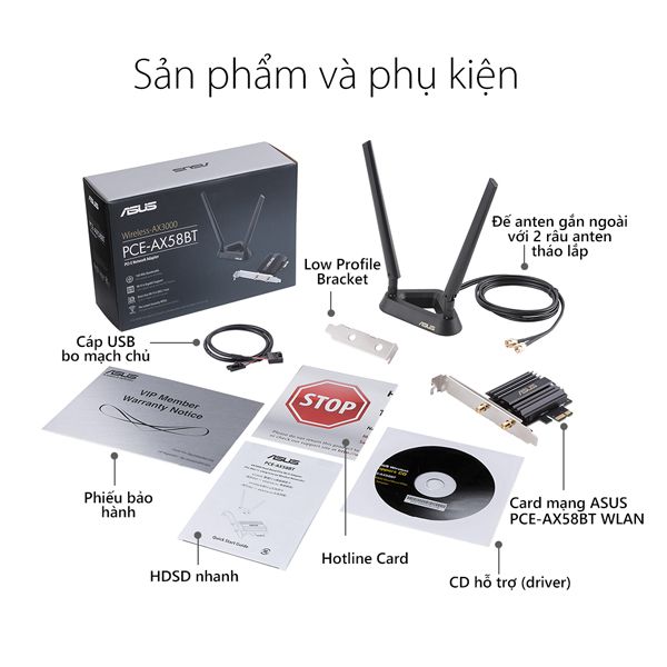 CARD MẠNG ASUS WIFI 6 PCE-AX58BT