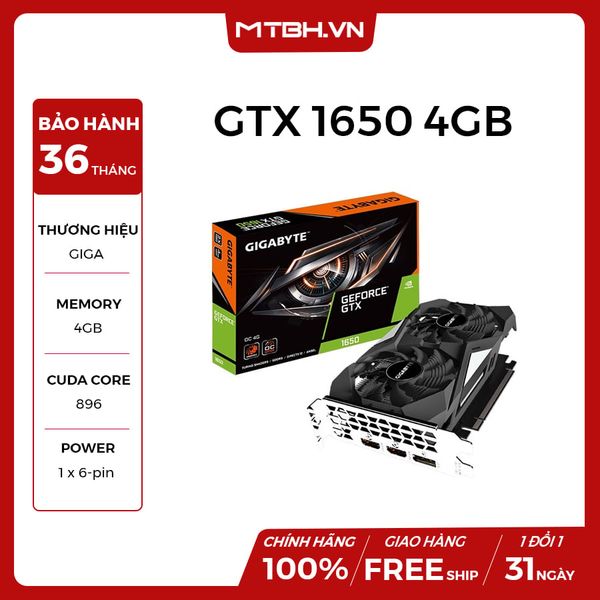 CARD MÀN HÌNH GIGABYTE GTX 1650 (N1656OC-4GD)