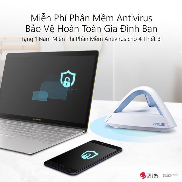 BỘ PHÁT WIFI LYRA TRIO MAP-AC1750 (1PK) (MESH WI-FI), Chuẩn AC1750 AiMesh 360 WIFI Mesh, 2 băng tần