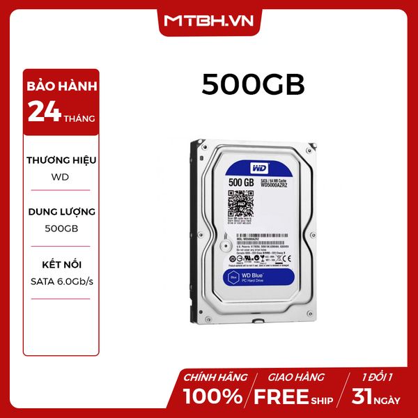 HDD WD 500GB NEW CHÍNH HÃNG BH 24TH