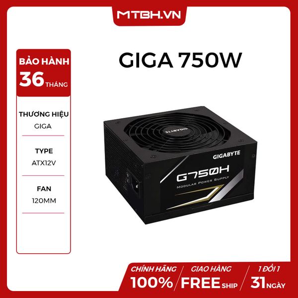 PSU GIGA 750W (GP-G750H) AORUS 80 PLUS GOLD SEMI MODULAR NEW BH 36TH