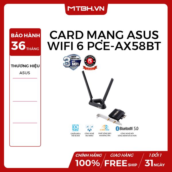 CARD MẠNG ASUS WIFI 6 PCE-AX58BT