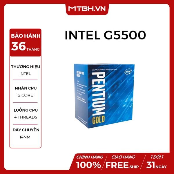 CPU G5500 PENTIUM 2C 4T 3.8G SK1151 V2 COFFEE LAKE NEW BOX