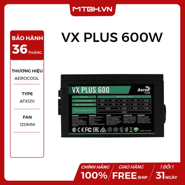 NGUỒN AEROCOOL 600W VX PLUS 600 NEW