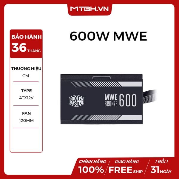 PSU COOLER MASTER 600W MWE Bronze V2 80 Plus Bronze
